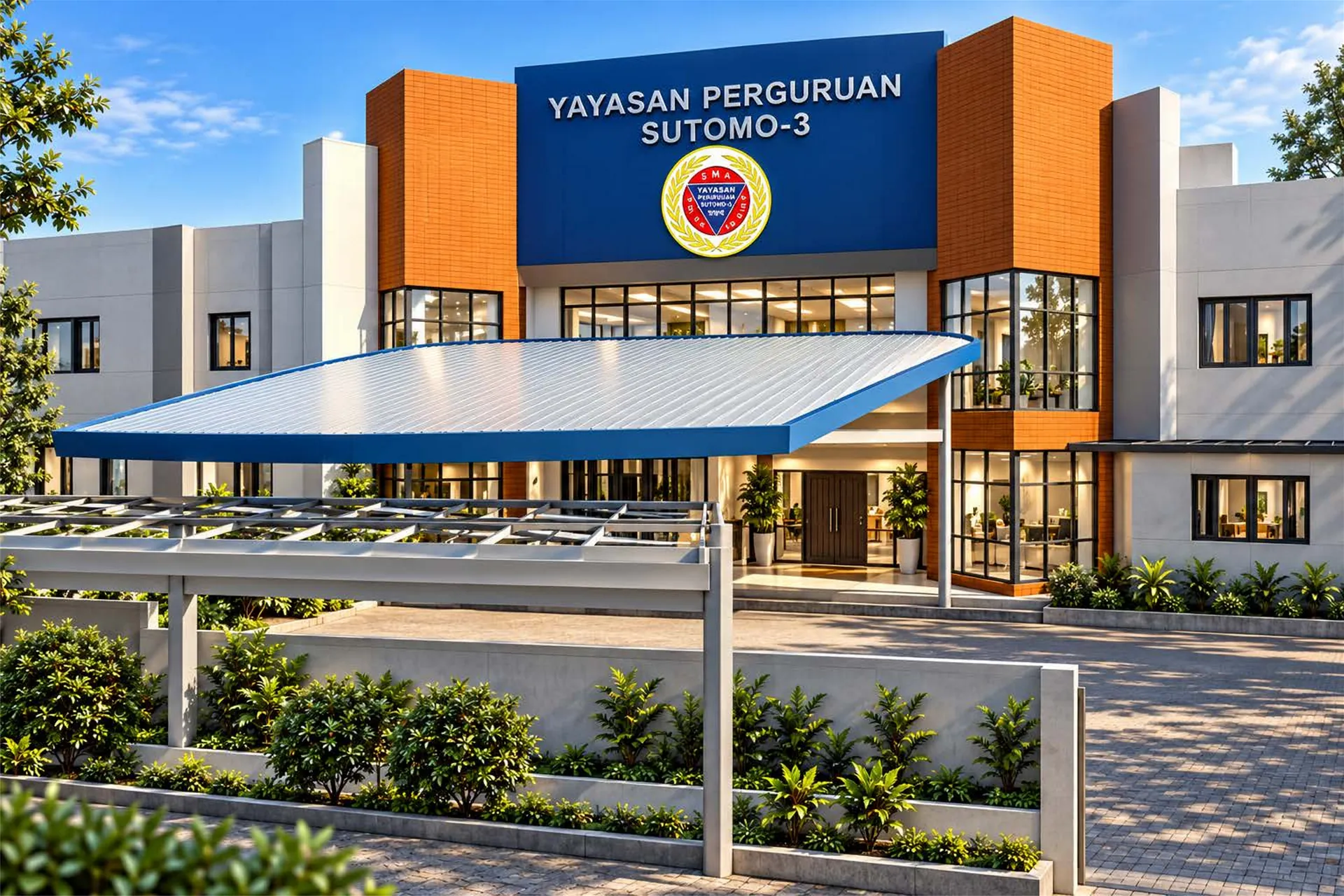 Rancangan tampak depan gedung Yayasan Perguruan Sutomo 3